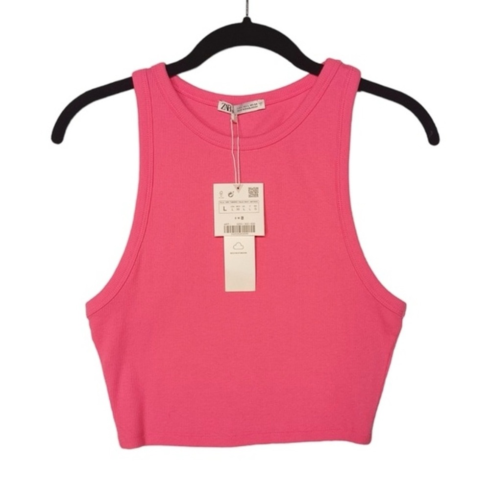 Zara Strawberry/Fuschia Pink Sleeveless Crop Top